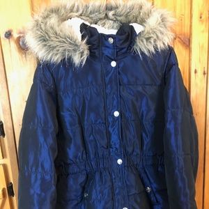 Justice girl's Winter coat sz 16/18 Dark Blue